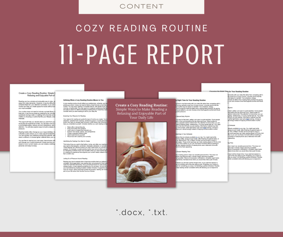 Create a Cozy Reading Routine | Content & Journal Bundle