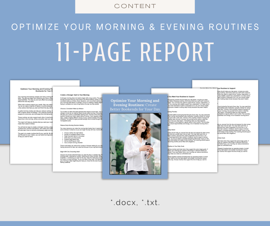Optimize Morning and Evening Routines | Content & Journal Bundle