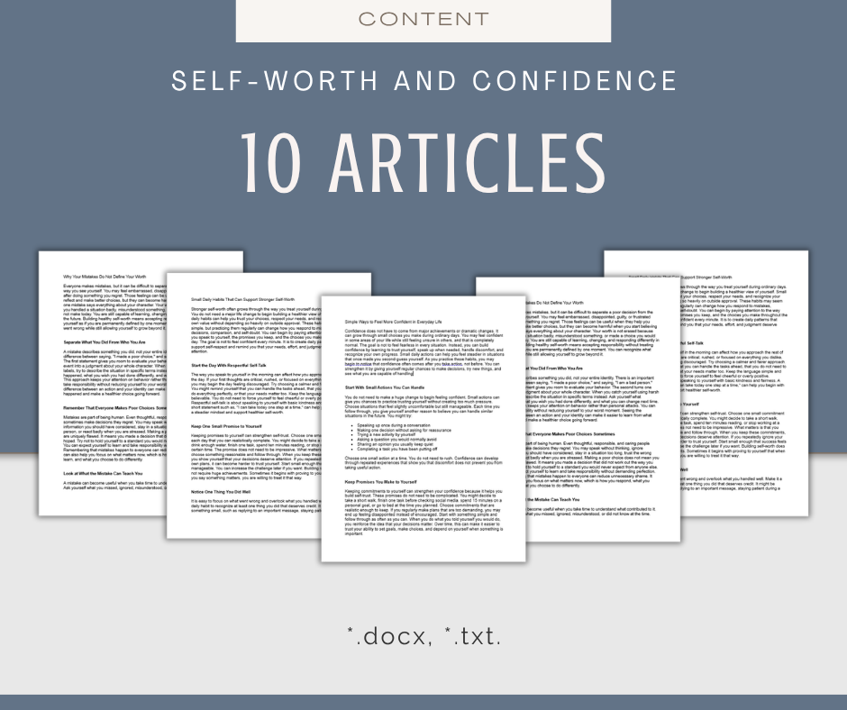 Self-Worth and Confidence | MEGA Content and Templates Bundle