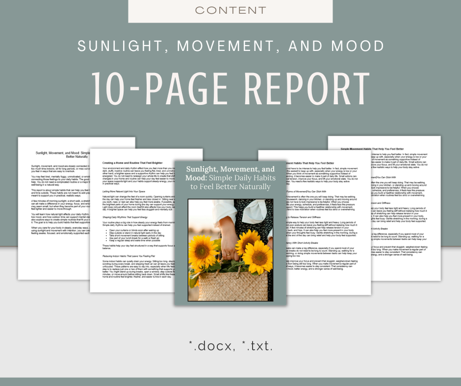 Sunlight, Movement, and Mood | Content & Journal Bundle