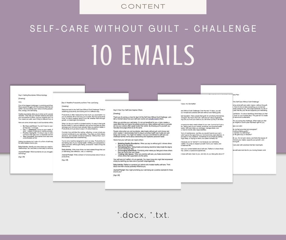 10-Day Self-Care Without Guilt Challenge