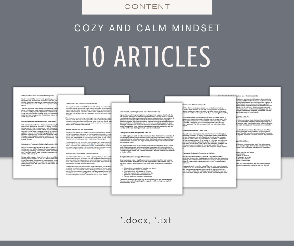 Cozy and Calm Mindset | MEGA Content and Templates Bundle