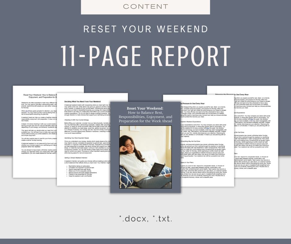 Reset Your Weekend | Content & Journal Bundle
