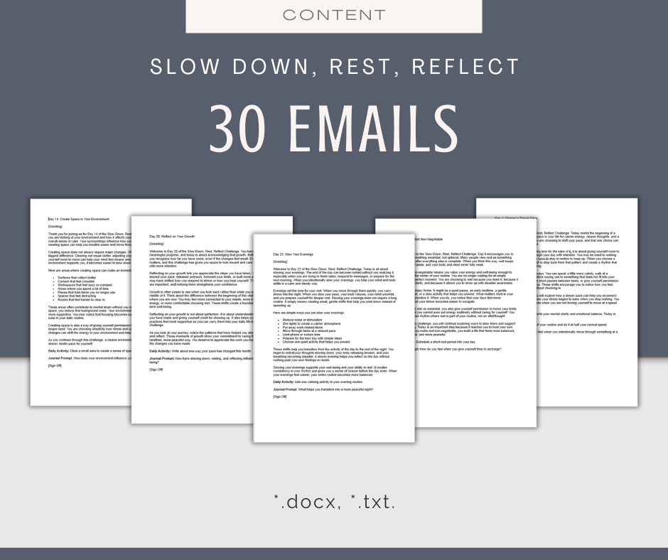 30-Day Slow Down, Rest, Reflect Challenge