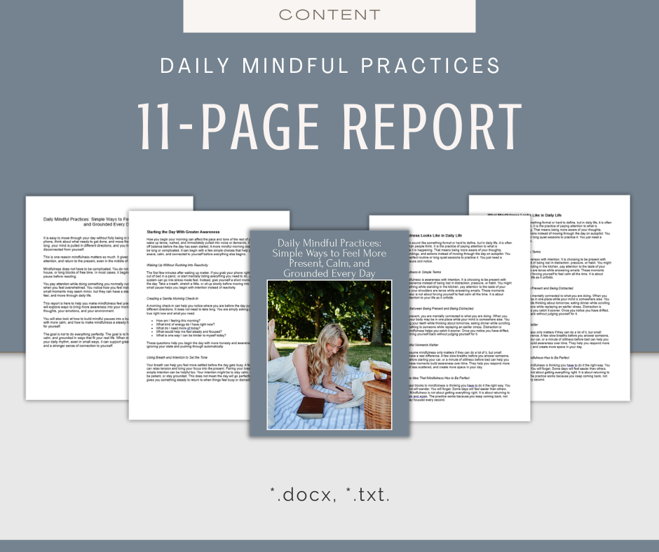 Daily Mindful Practices | Report & Articles Bundle