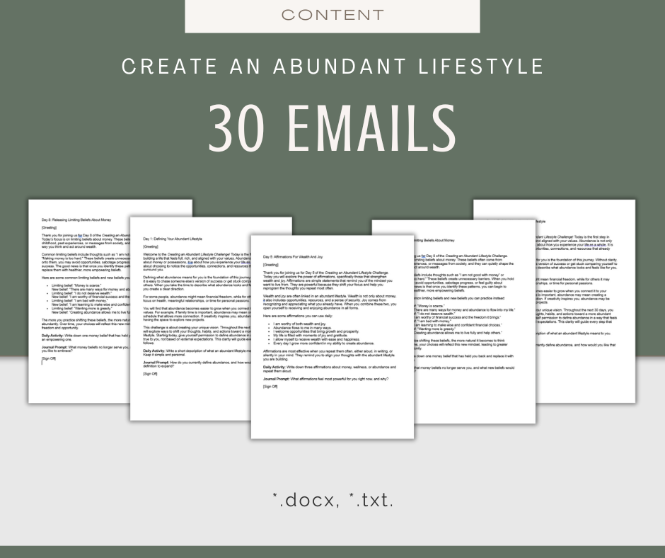 30-Day Creating an Abundant Lifestyle Challenge