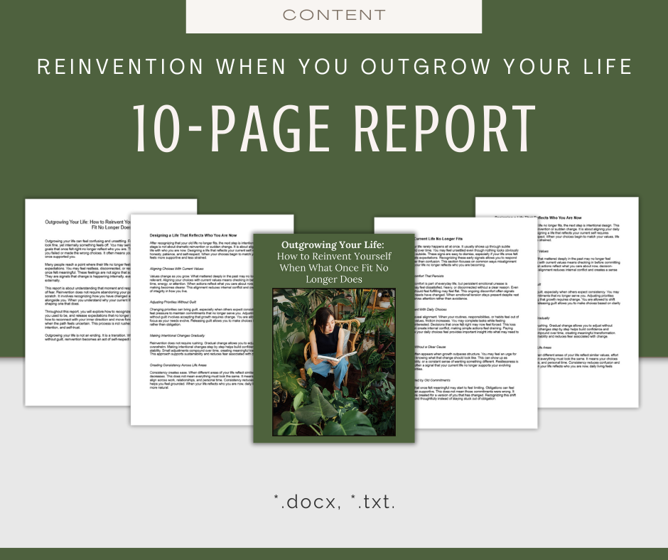 Reinvention When You Outgrow Your Life | Content & Journal Bundle