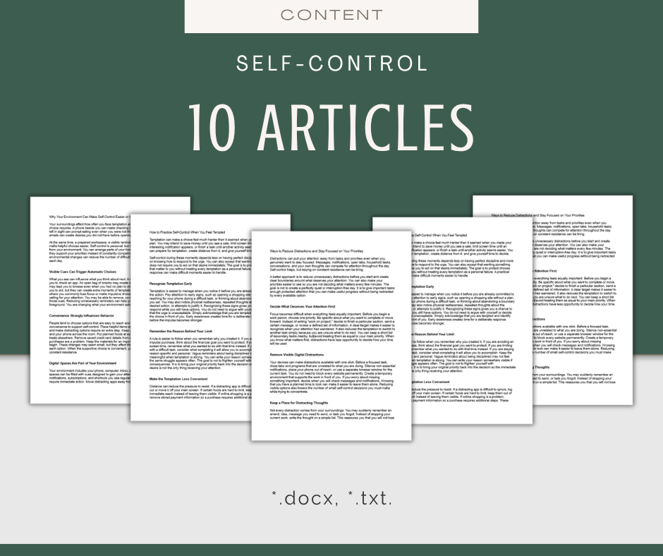 Self-Control | MEGA Content and Templates Bundle