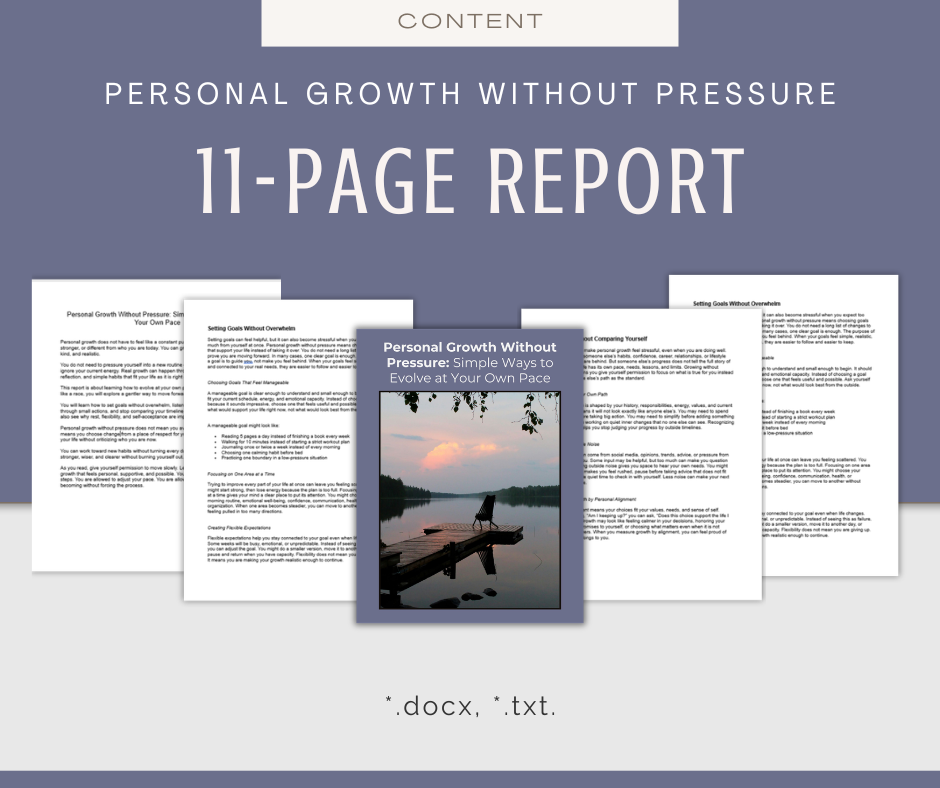 Personal Growth Without Pressure | Content & Journal Bundle