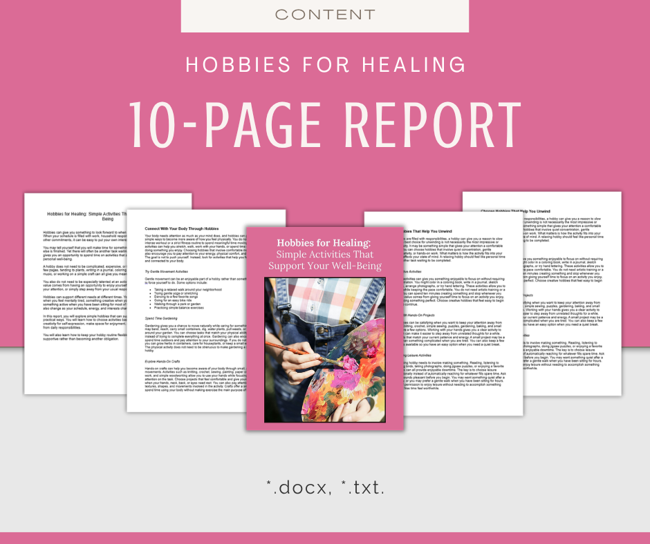 Hobbies For Healing | Content & Journal Bundle