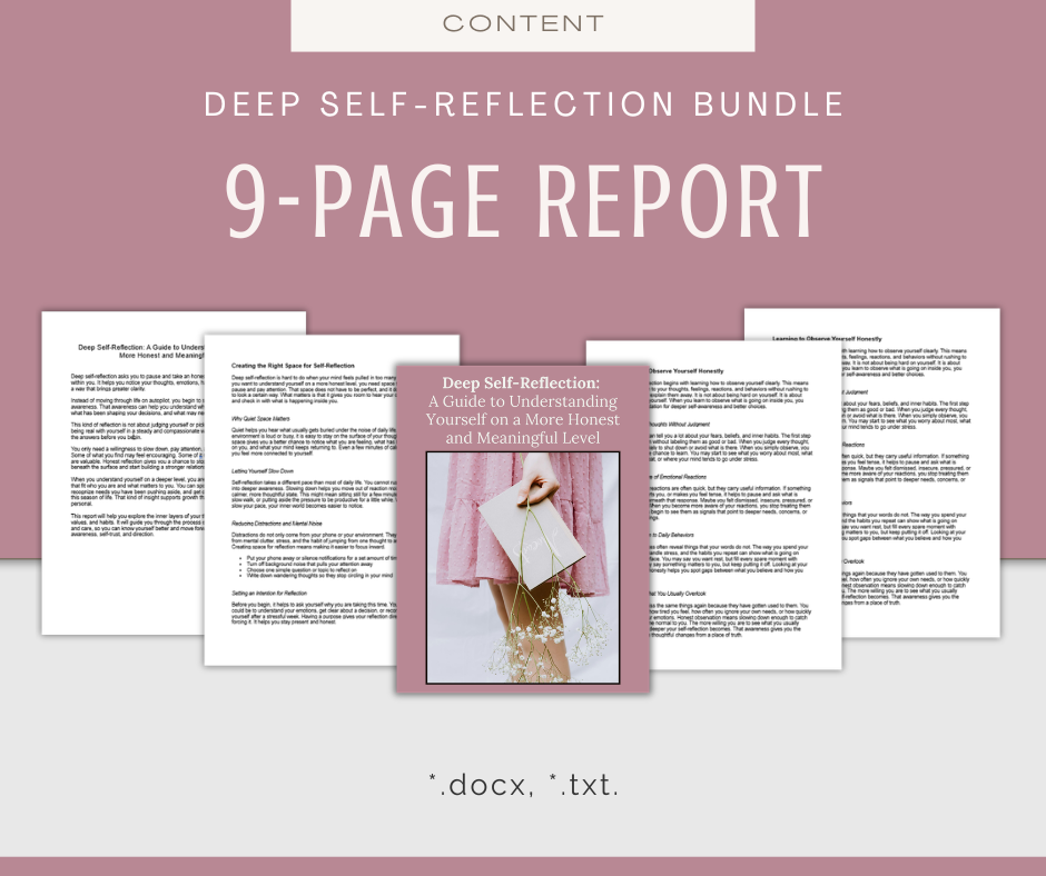 Deep Self-Reflection | Content & Journal Bundle