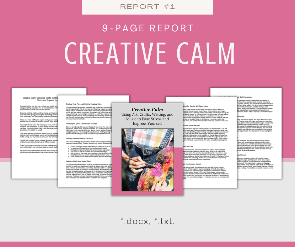 Hobbies For Stress Relief Reports | 5 Report Bundle