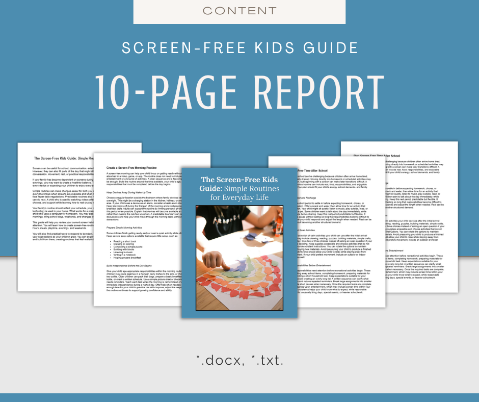 Screen-Free Routines For Kids | Content & Journal Bundle