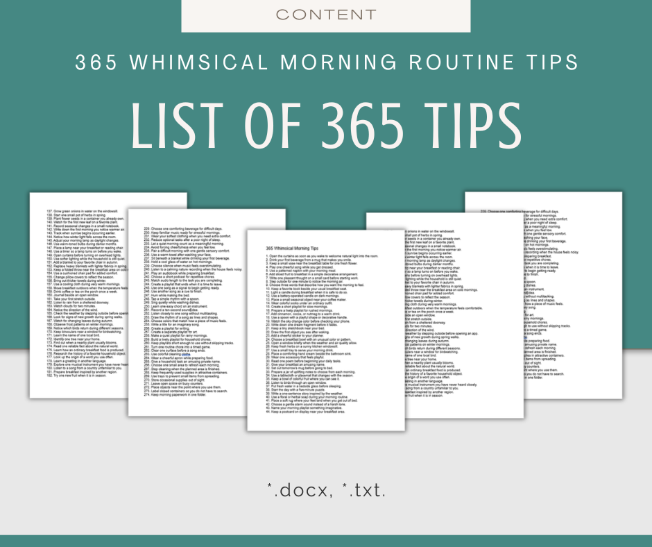 365 Whimsical Morning Routine Tips | Content Bundle