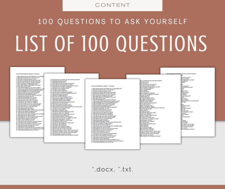Year End Self-Reflection | Content Bundle