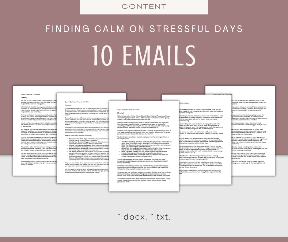 10-Day 'Finding Calm on Stressful Days' Challenge