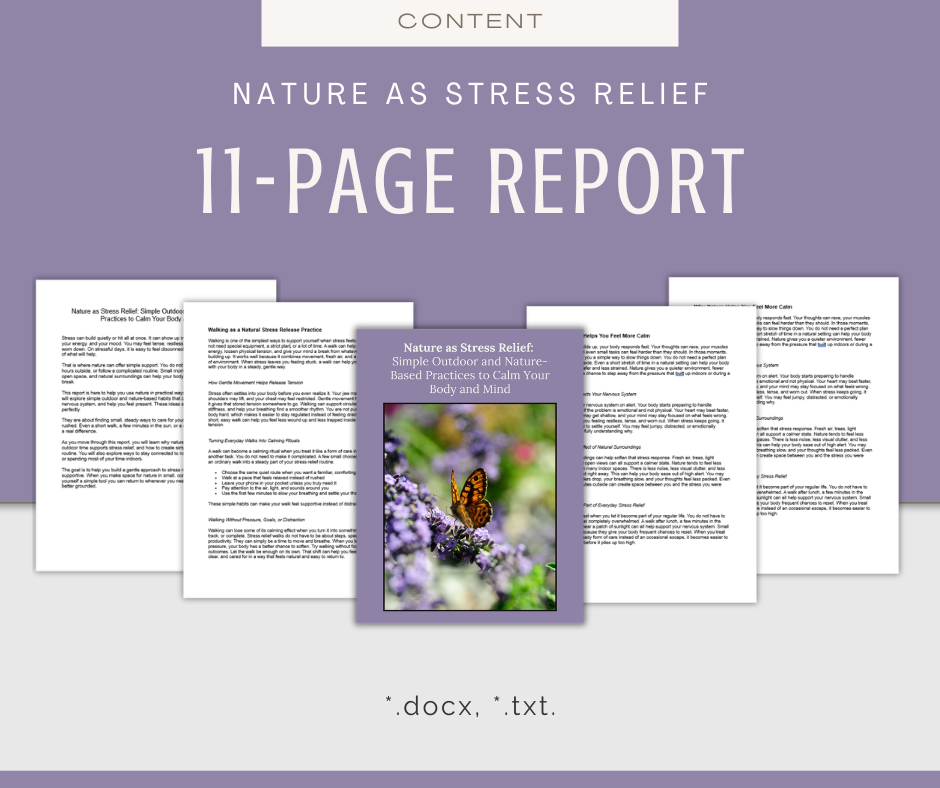 Nature as Stress Relief | Content & Journal Bundle