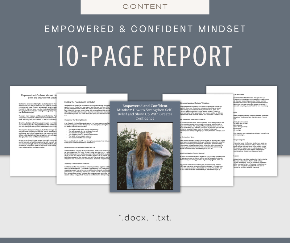 Empowered and Confident Mindset | Content & Journal Bundle