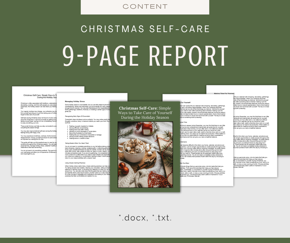 Christmas Self-Care | Content & Journal Bundle