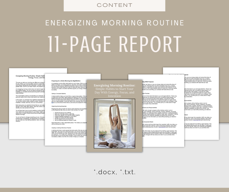 Energizing Morning Routine | Content & Journal Bundle