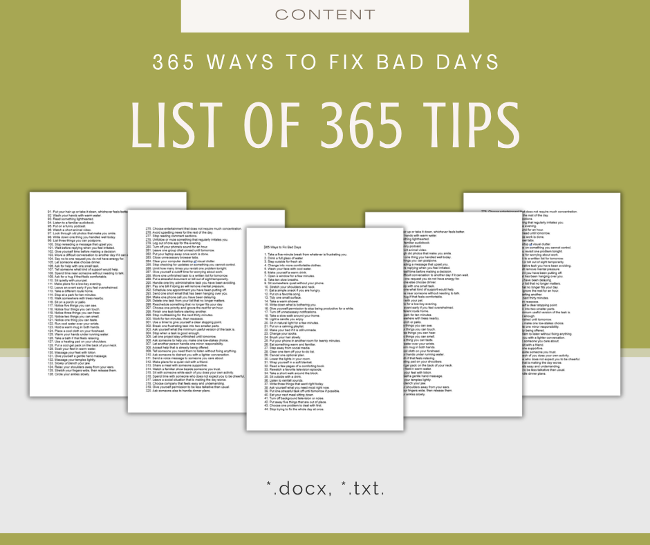 365 Ways to Fix Bad Days | Content Bundle