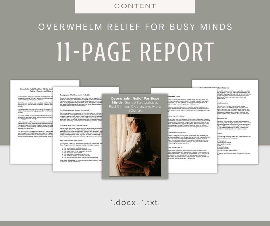 Overwhelm Relief For Busy Minds | Content & Journal Bundle