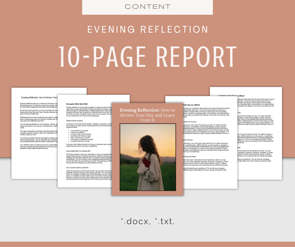 Evening Reflection | Content & Journal Bundle