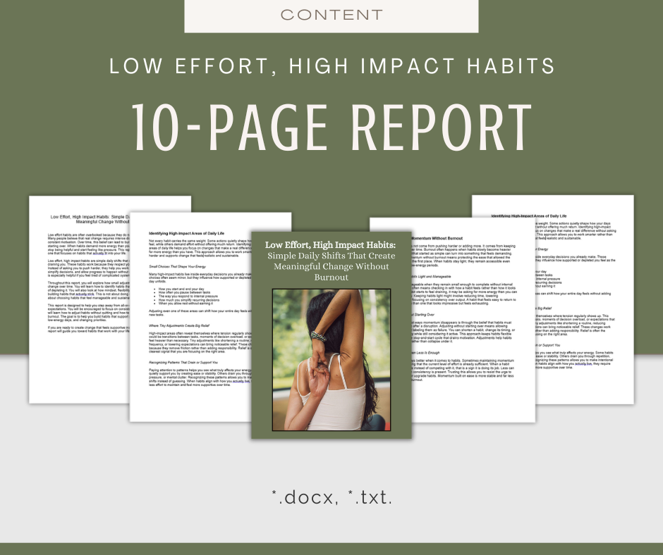 Low Effort, High Impact Habits | Content & Journal Bundle