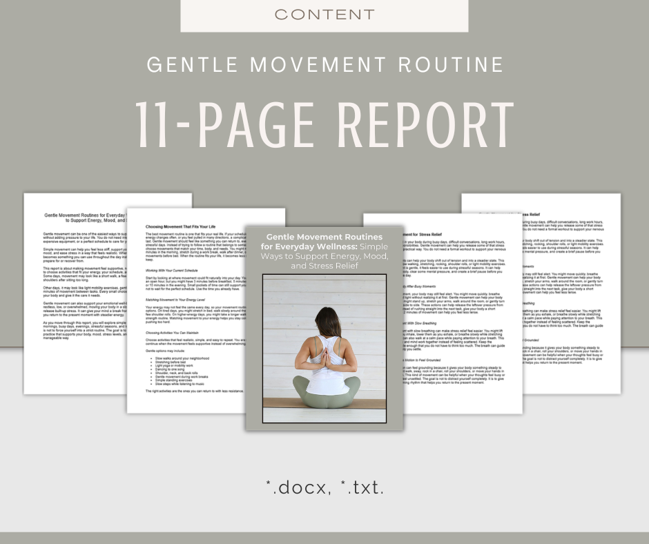Gentle Movement Routine | Content & Journal Bundle
