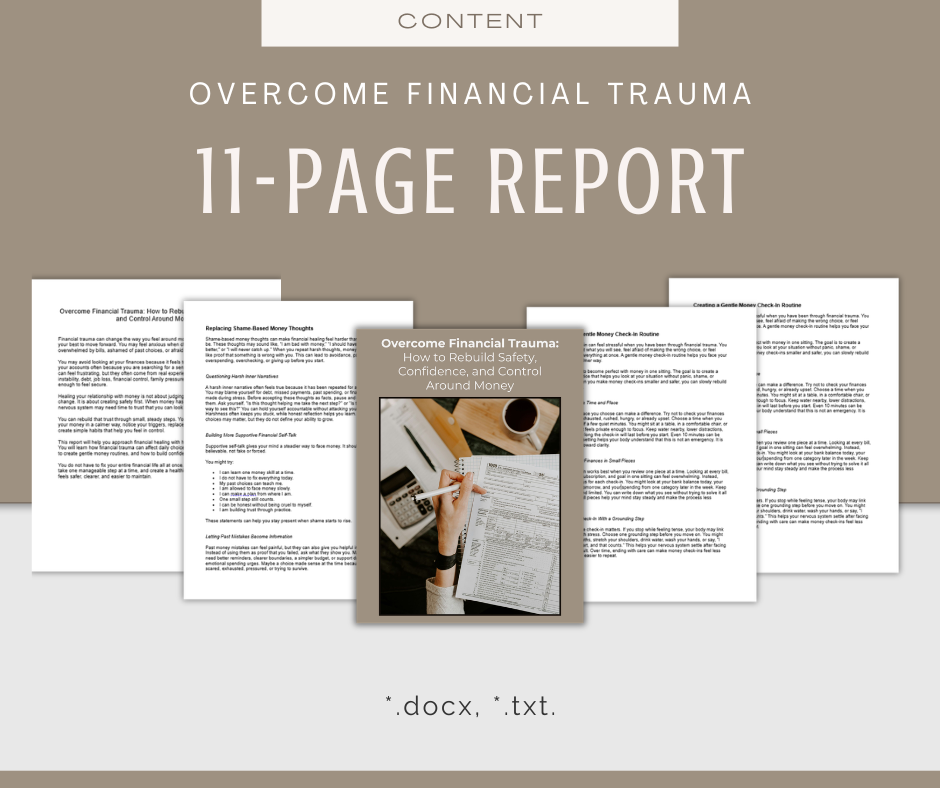 Overcome Financial Trauma | Content & Journal Bundle