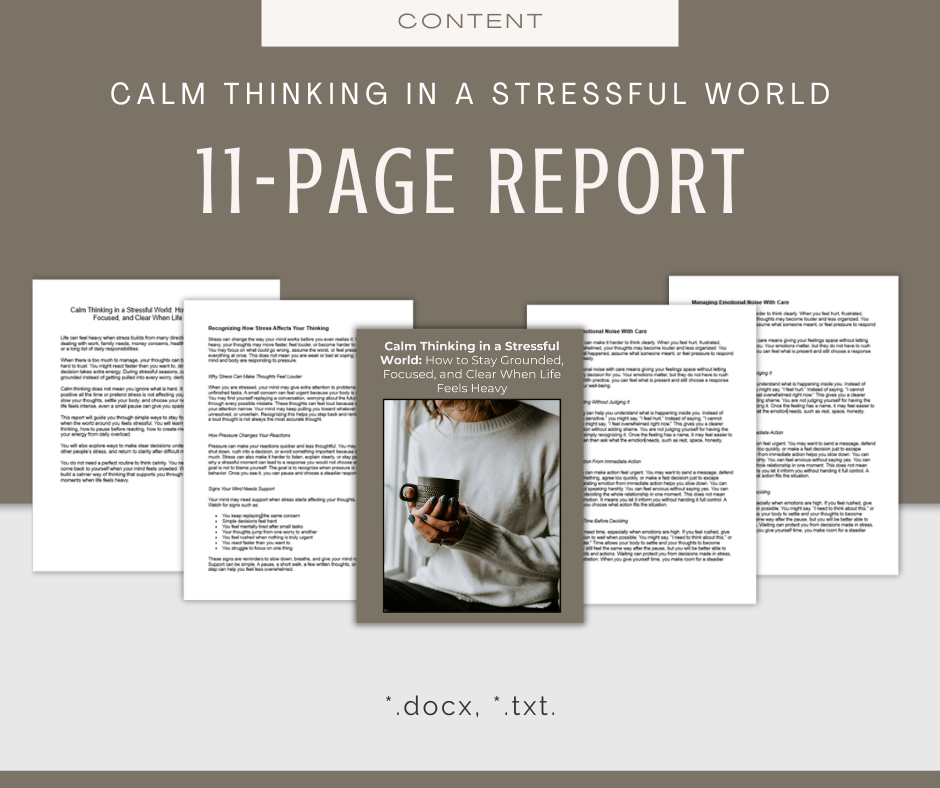 Calm Thinking in a Stressful World | Content & Journal Bundle