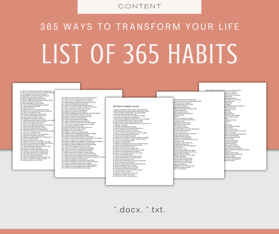365 Ways to Transform Your Life | Content Bundle