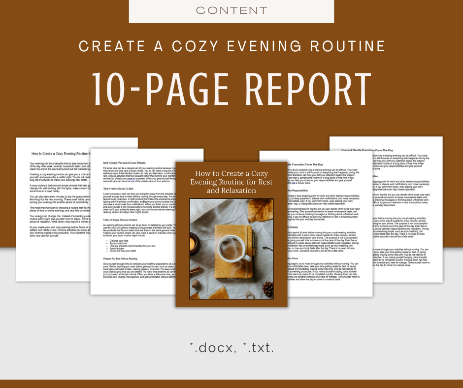 Cozy Evening Routine | Content & Journal Bundle