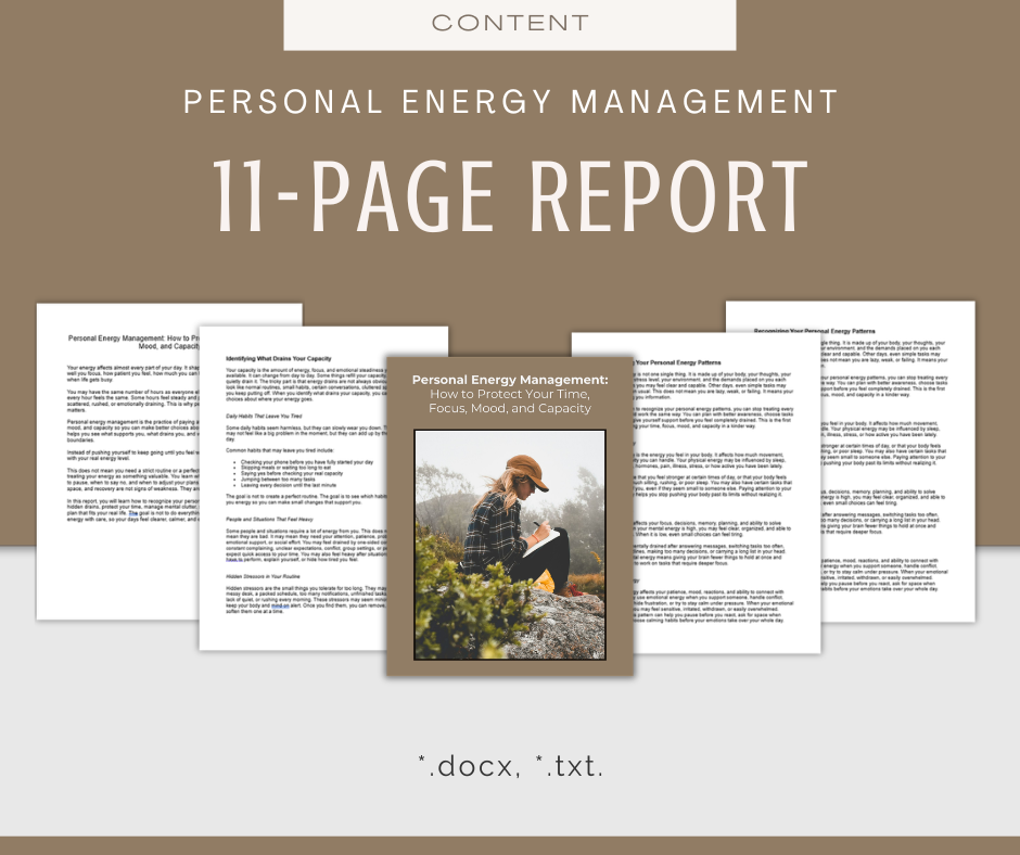 Personal Energy Management | Content & Journal Bundle