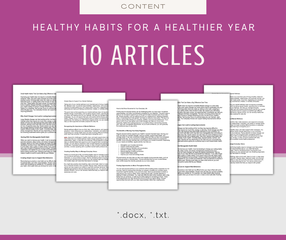 Healthy Habits For a Healthier Year | MEGA Content and Templates Bundle