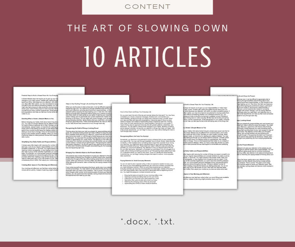 The Art of Slowing Down | MEGA Content and Templates Bundle