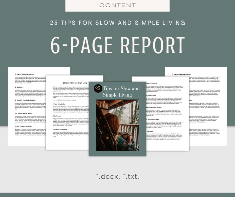 Slow & Simple Living | Content & Journal Bundle