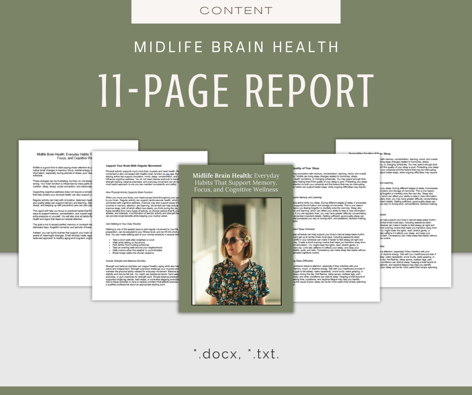 Midlife Brain Health and Mental Clarity | Content & Journal Bundle