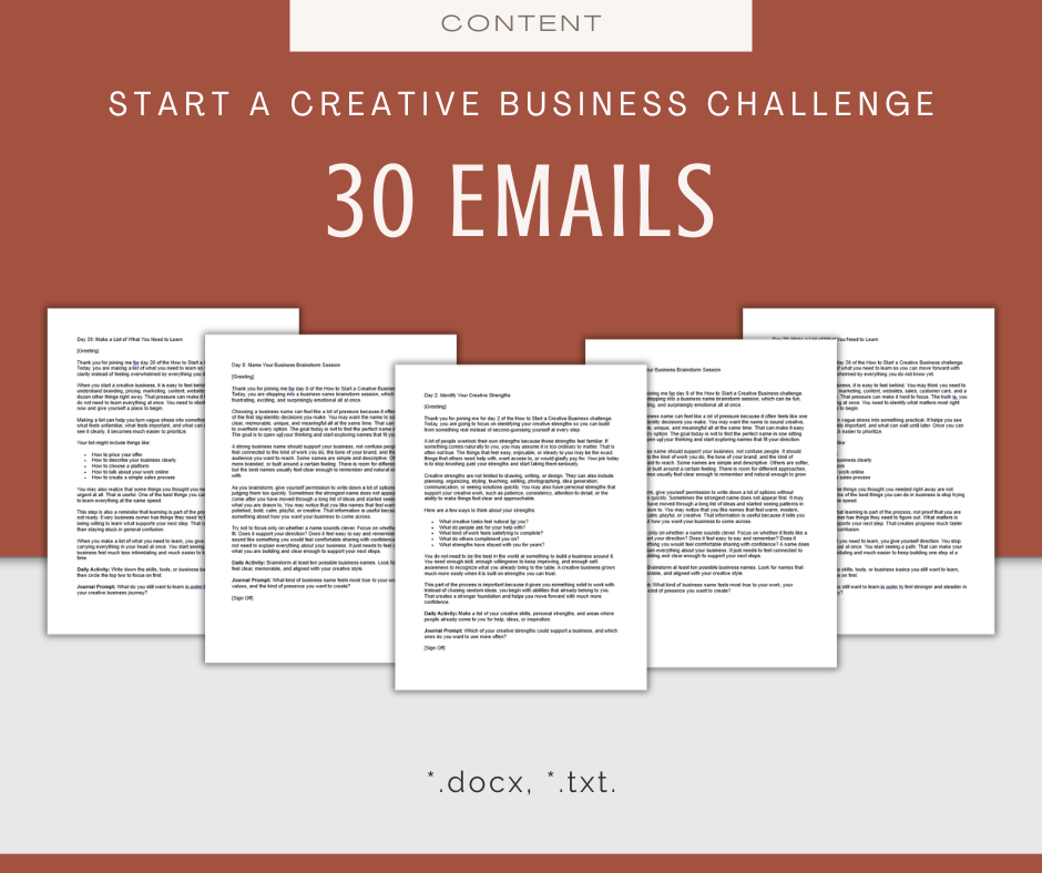 30-Day 'How to Start a Creative Business' Challenge