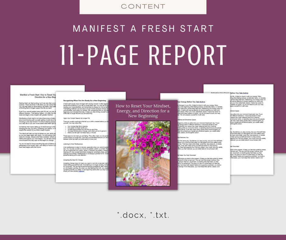 Manifest a Fresh Start | Content & Journal Bundle