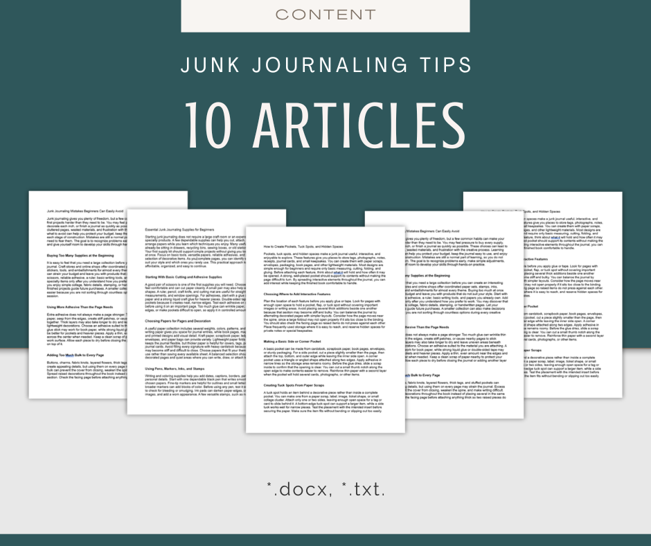 Junk Journaling Tips | Content & Journal Bundle