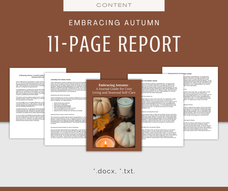 Cozy Autumn Journaling | Content & Journal Bundle