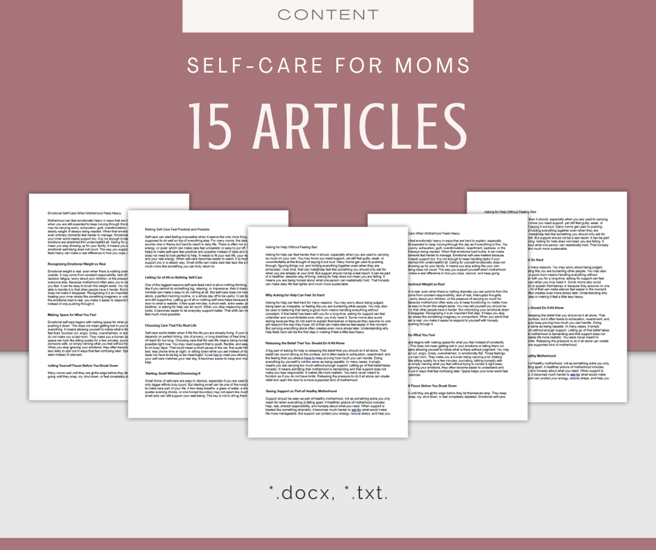 Self-Care for Moms | Report & Articles Bundle