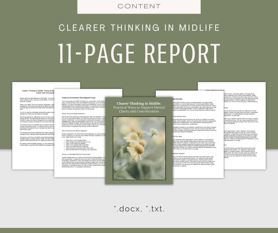 Midlife Brain Health and Mental Clarity | Content & Journal Bundle