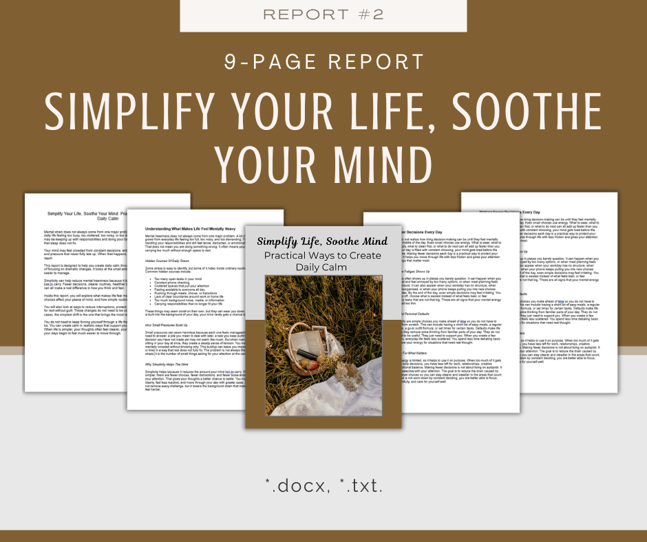 Calm Through Simplicity | 5 Report Bundle