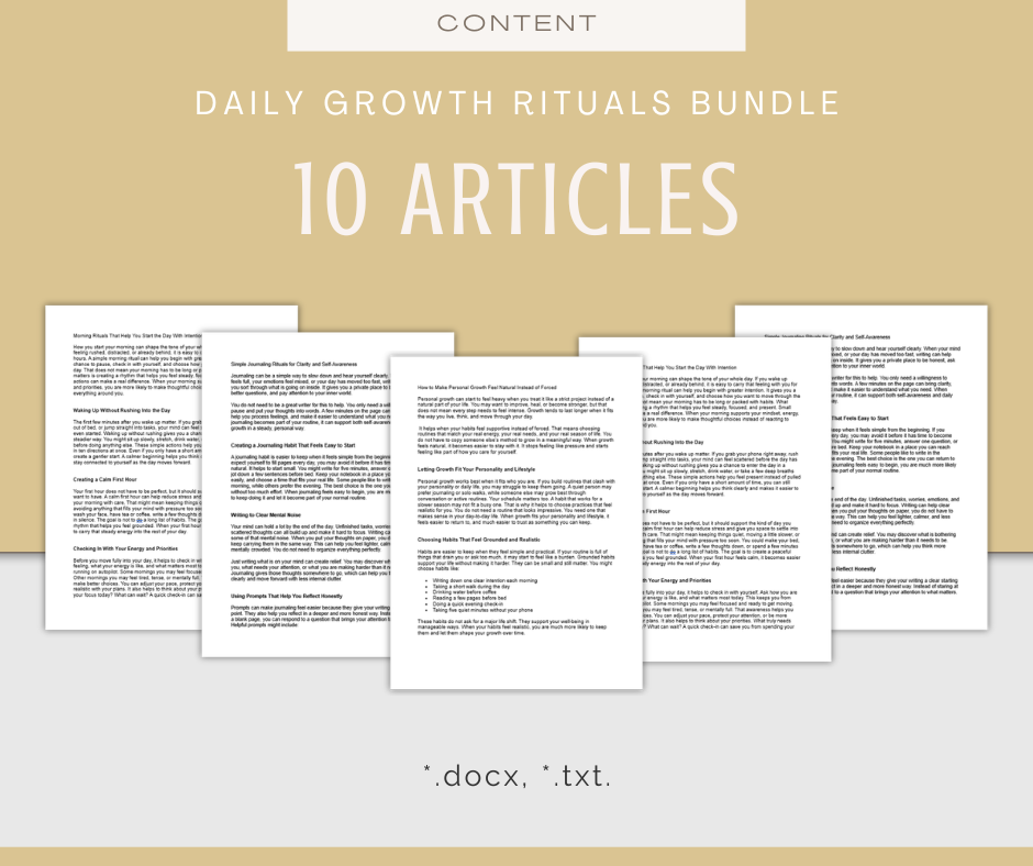 Daily Growth Rituals | Content & Journal Bundle