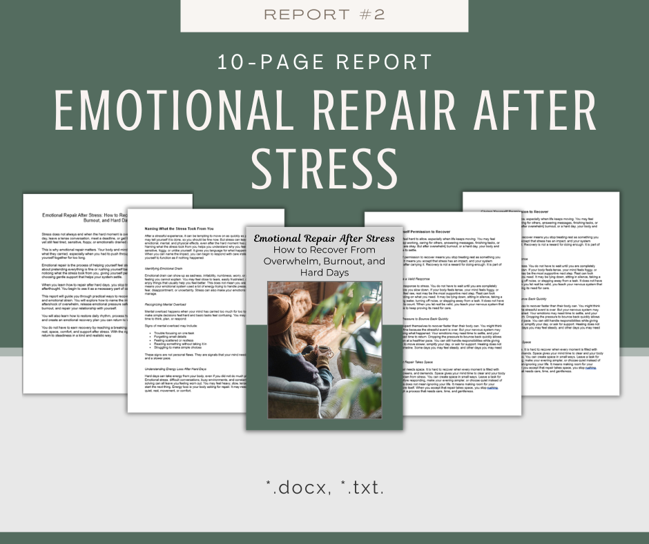 Calm Body Reset and Nervous System Safety | 5 Report Bundle