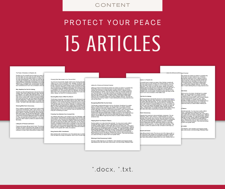 Protect Your Peace | Report & Articles Bundle