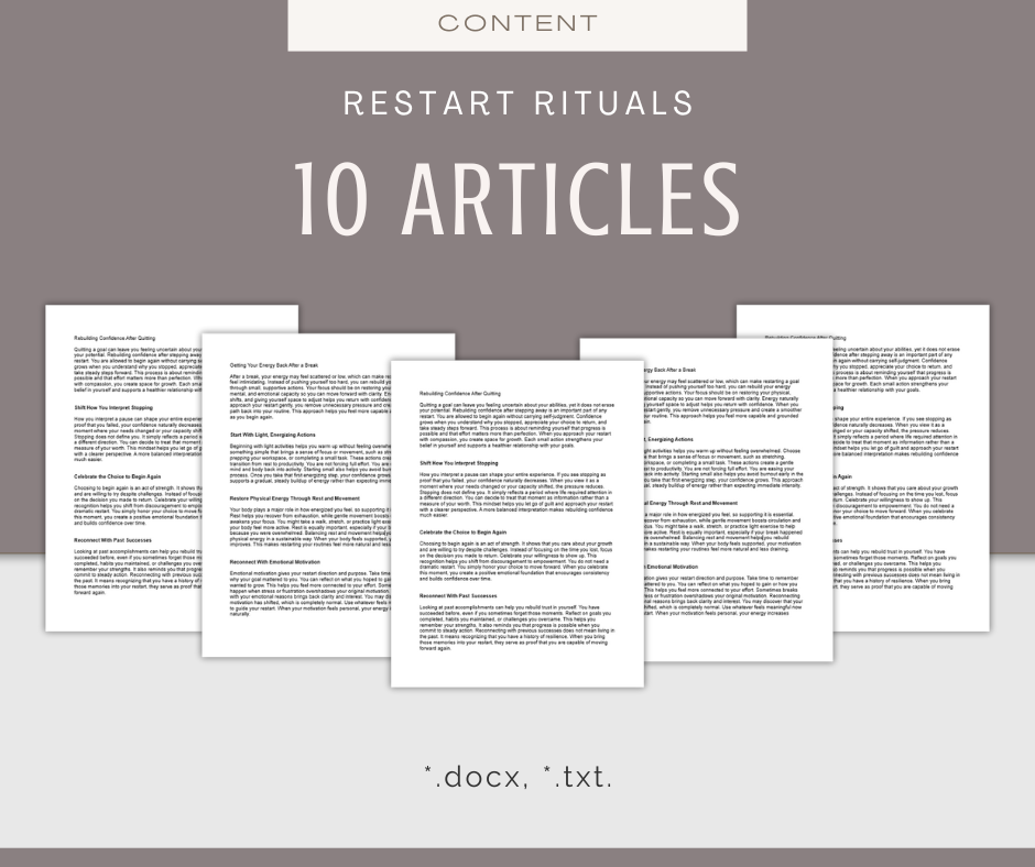 Restart Rituals | Content & Journal Bundle