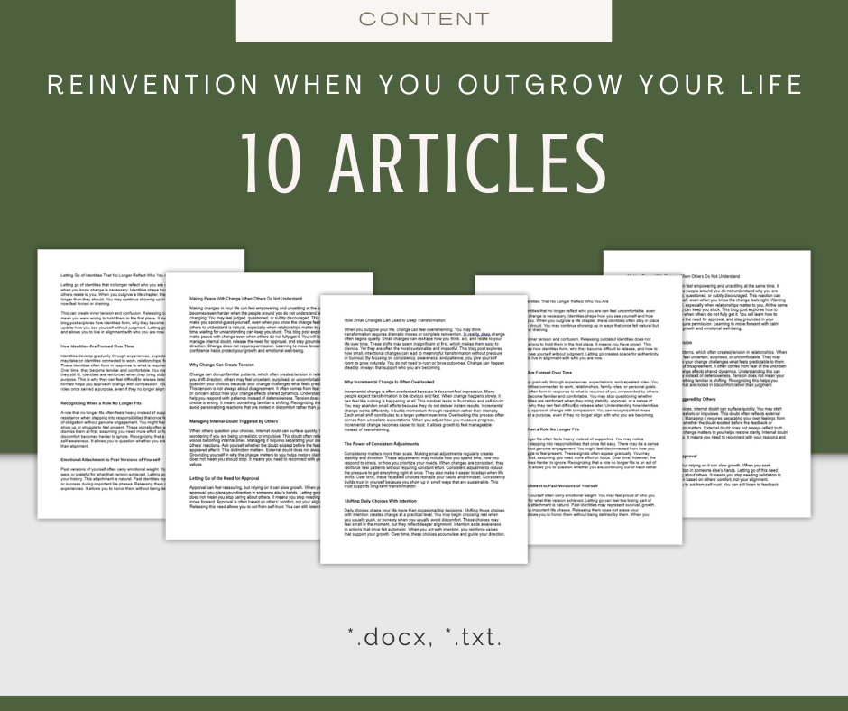 Reinvention When You Outgrow Your Life | Content & Journal Bundle